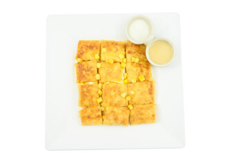 Roti with corn, milk and sugar