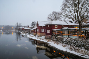 Scenic view of canal against sky during winter - Powered by Adobe