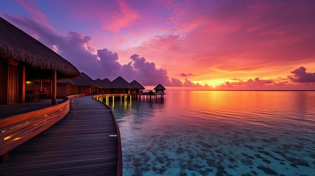 The most beautiful sea with the gentle evening sun