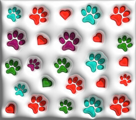 3D Teal Paw Pattern Dog Inflated Tumbler Wrap, Dog Paw Puffy Tumbler Sublimation, Dog Mama Inflated Tumbler 20oz, Dog Mom Puffy, Dog Lover
