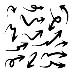 hand doodle arrow set, vector illustration