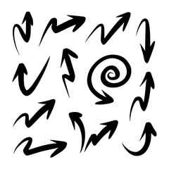 hand doodle arrow set, vector illustration