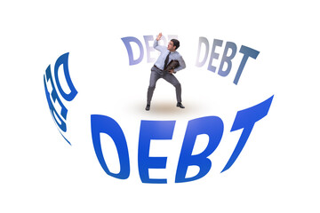 Debt and loan concept with businessman