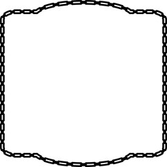 Obraz premium Square shape Chain round frame Chain let design texture decorative vintage frames silhouette black ornamental label frames banners vector retro badges elements symbols ornate ribbon borders isolated
