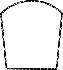 Naklejka premium Square shape Chain round frame Chain let design texture decorative vintage frames silhouette black ornamental label frames banners vector retro badges elements symbols ornate ribbon borders isolated