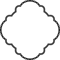 Fototapeta premium Square shape Chain round frame Chain let design texture decorative vintage frames silhouette black ornamental label frames banners vector retro badges elements symbols ornate ribbon borders isolated