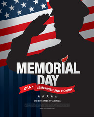 Memorial day banner design. Vector illustration