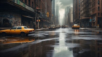 A dystopian portrayal of New York. Generative AI