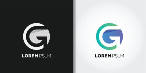 circle letter g logo set