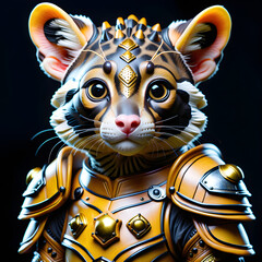 The Captivating Journey of the Sugar Art Civet Warrior: A Tale of Sweet Valor and Artistic Mastery.(Generative AI)