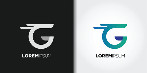 minimalism letter g logo set