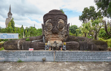 Sala Keoku in Nong Khai, Thailand is home to enormous Buddhist and Hindu sculptures