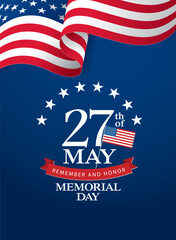 Memorial day banner design. Vector illustration