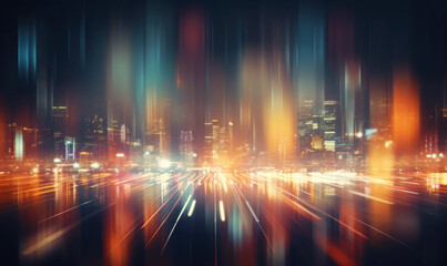 abstract  light of blurred night city  - obrazy, fototapety, plakaty