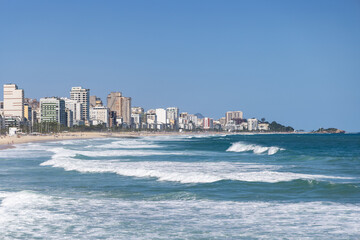 Ipanema Beach from the view of Leblon - Rio de Janeiro - RJ.