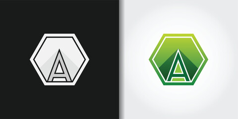 sharp letter a logo set