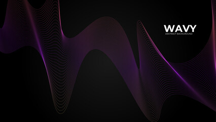 Abstract colorful wave and curve lines with technology background. Futuristic technology concept. Abstract frequency sound wave technology and science background. Wavy banner, template design.Vector i
