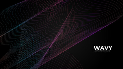 Abstract colorful wave and curve lines with technology background. Futuristic technology concept. Abstract frequency sound wave technology and science background. Wavy banner, template design.Vector i