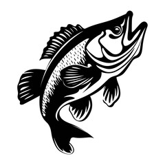 Trout fish vector illustration silhouette laser cutting black and white shape
