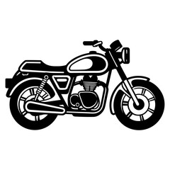 Vintage motorcycle concept in black and white colors isolated vector illustration