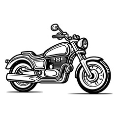 Vintage motorcycle concept in black and white colors isolated vector illustration