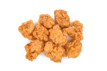 Fried popcorn chicken isolated on transparent background. PNG