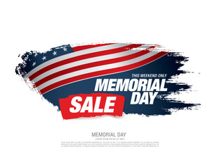 Memorial day sale banner template design