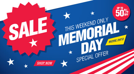 Memorial day sale banner template design