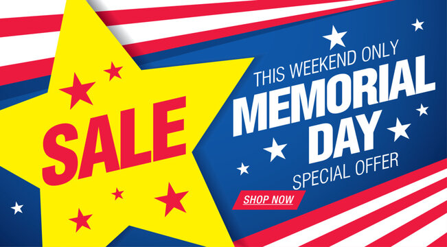 Memorial day sale banner template design