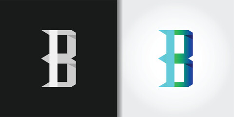 sharp letter b logo set