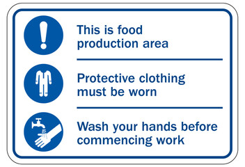 Food preparation and production sign and labels