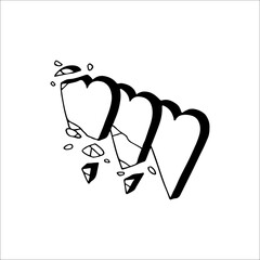 broken heart concept vector illustration