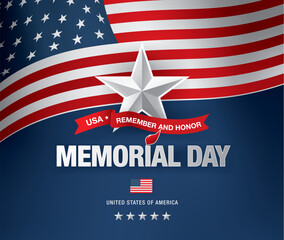 Memorial day banner design. Vector illustration