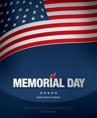 Memorial day banner design. Vector illustration