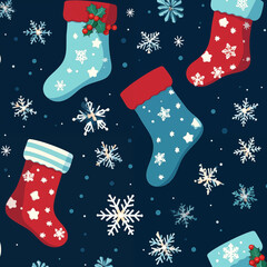 christmas socks seamless pattern