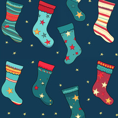 christmas socks seamless pattern