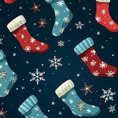 christmas socks seamless pattern