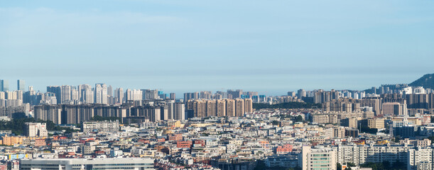 Obraz premium Aerial view of city buildings