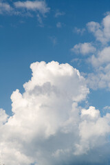 White clouds on clear sky