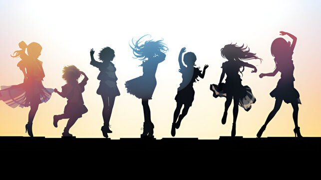 Silhouette of an idol group | generative AI