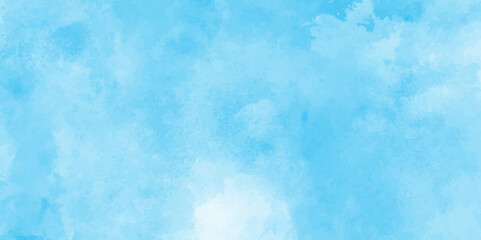 Abstract shinny Summer seasonal natural cloudy blue sky background,Hand painted watercolor shades sky clouds, Bright blue cloudy sky vector illustration.
