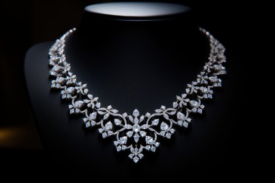 Diamond necklace with round stones