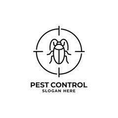 Cockroach pest control logo design vector illustration. Pest control logo