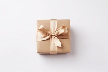 Eco friendly gift box with bow on white Space for text and design Soap zero waste plastic free