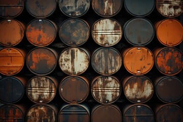 Oil barrels textured background photo - obrazy, fototapety, plakaty