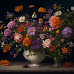 Fototapeta premium bouquet of different flowers