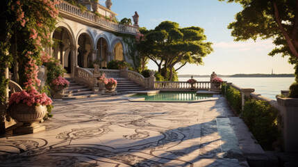 Seaside terrace of a luxury villa