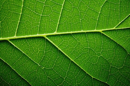 Macro photography of green leaf structure on a textured background
