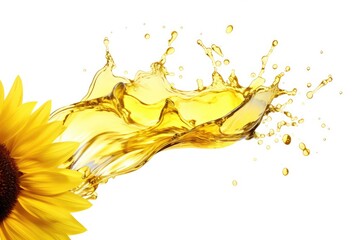 Sunflower oil splatters on a white surface