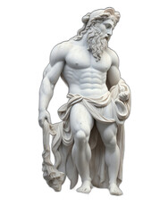 Fototapeta na wymiar Marble statue of an ancient Greek god zeus from Generative AI
